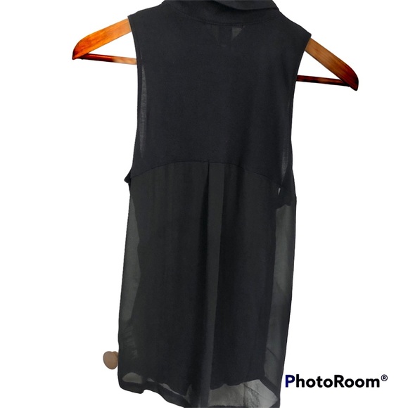 Forever 21 Sleeveless Tank Top Snap black cotton and mesh SZ Small - Picture 4 of 12
